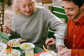 People eating in a restaurant in Vienna 