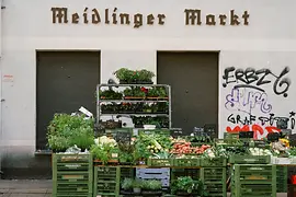 Étal de légumes du Meidlinger Markt